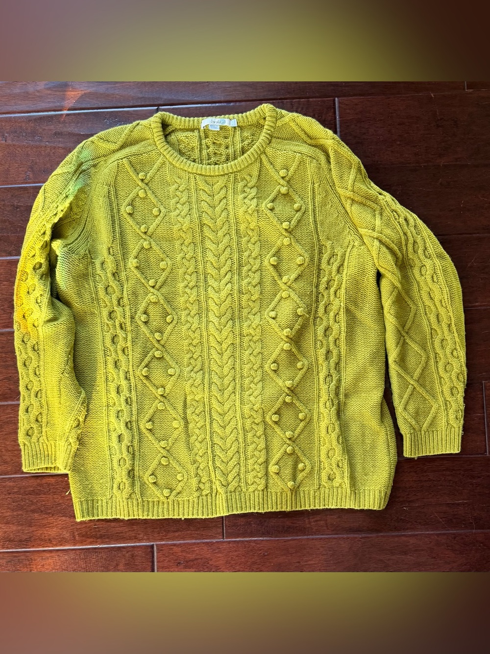 Boden Textured Cable & Bobble Knit Crewneck Sweater – Size 16